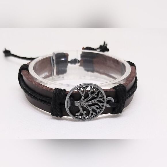 Men's bracelet leather Tree of life new e32 - Picture 1 of 1